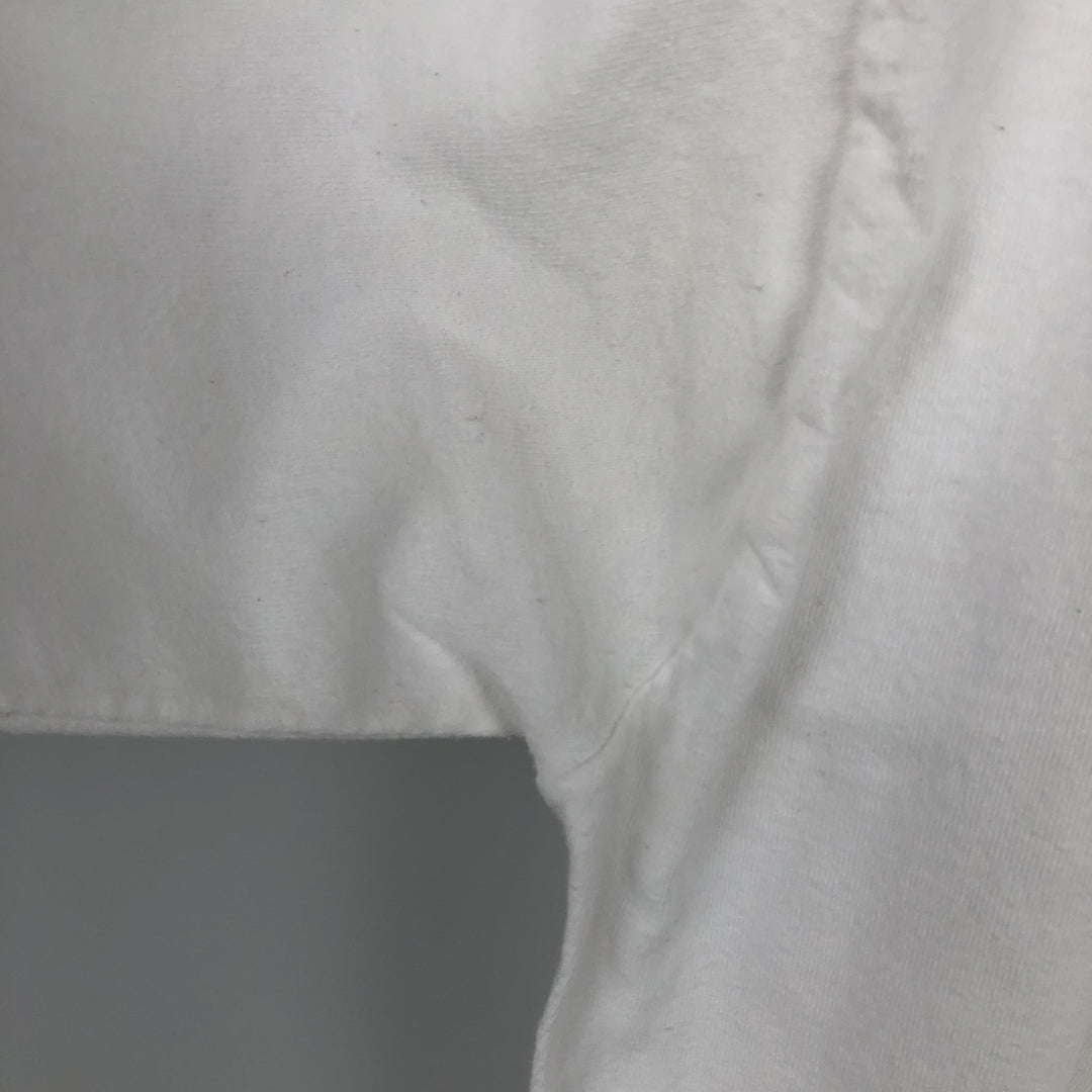 Timberland Back Logo Long-Sleeve T-Shirt, Made in USA, Men's Size L (approx.) cotton white type Vintage Second Hand