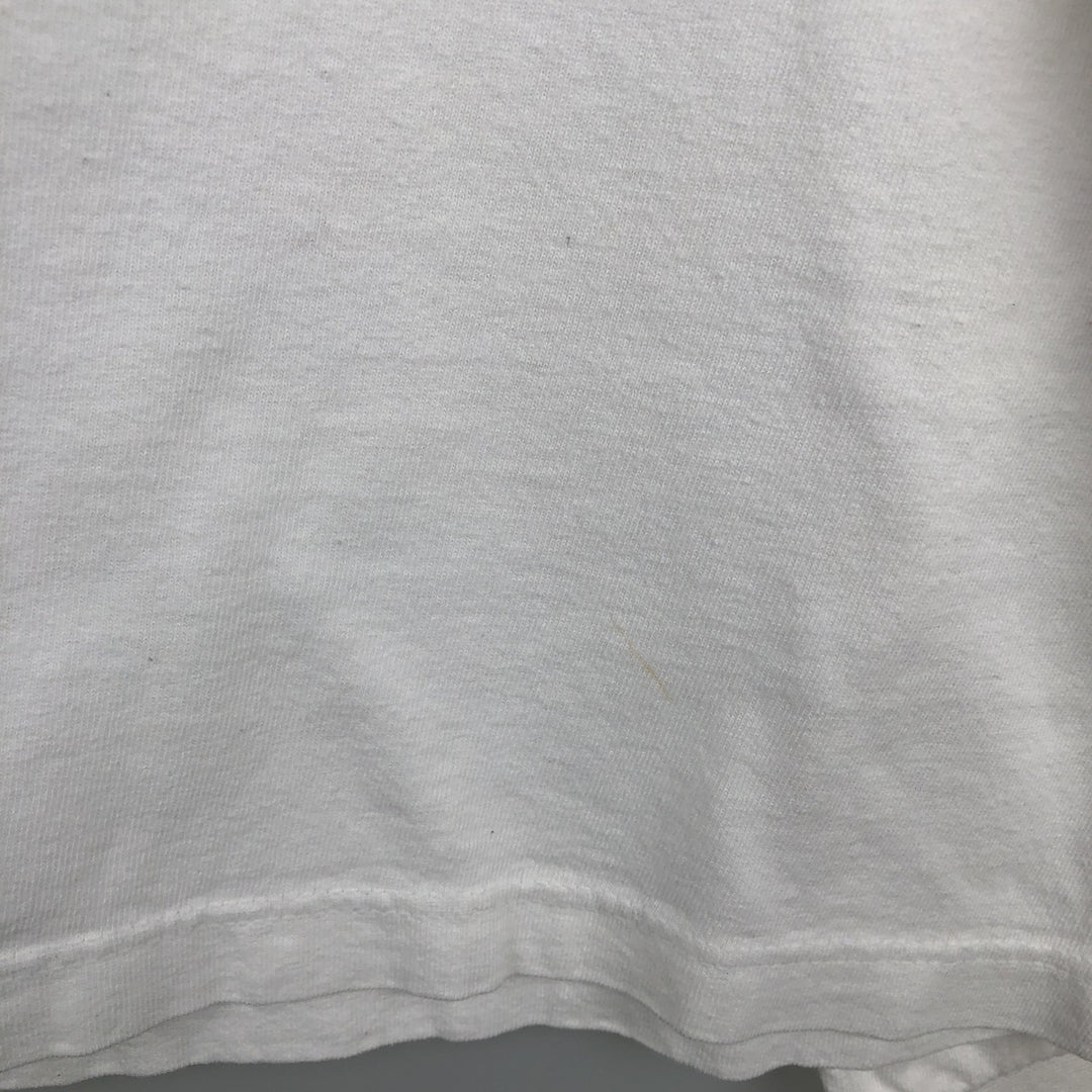 Timberland Back Logo Long-Sleeve T-Shirt, Made in USA, Men's Size L (approx.) cotton white type Vintage Second Hand