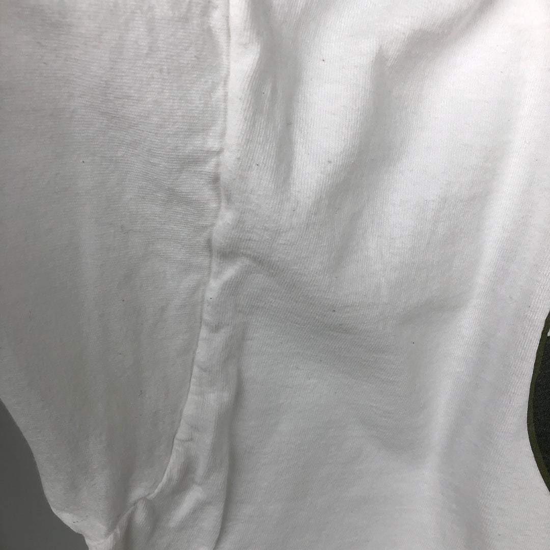 Timberland Back Logo Long-Sleeve T-Shirt, Made in USA, Men's Size L (approx.) cotton white type Vintage Second Hand