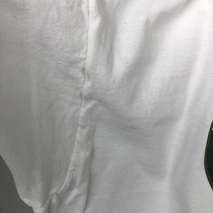 Timberland Back Logo Long-Sleeve T-Shirt, Made in USA, Men's Size L (approx.) cotton white type Vintage Second Hand