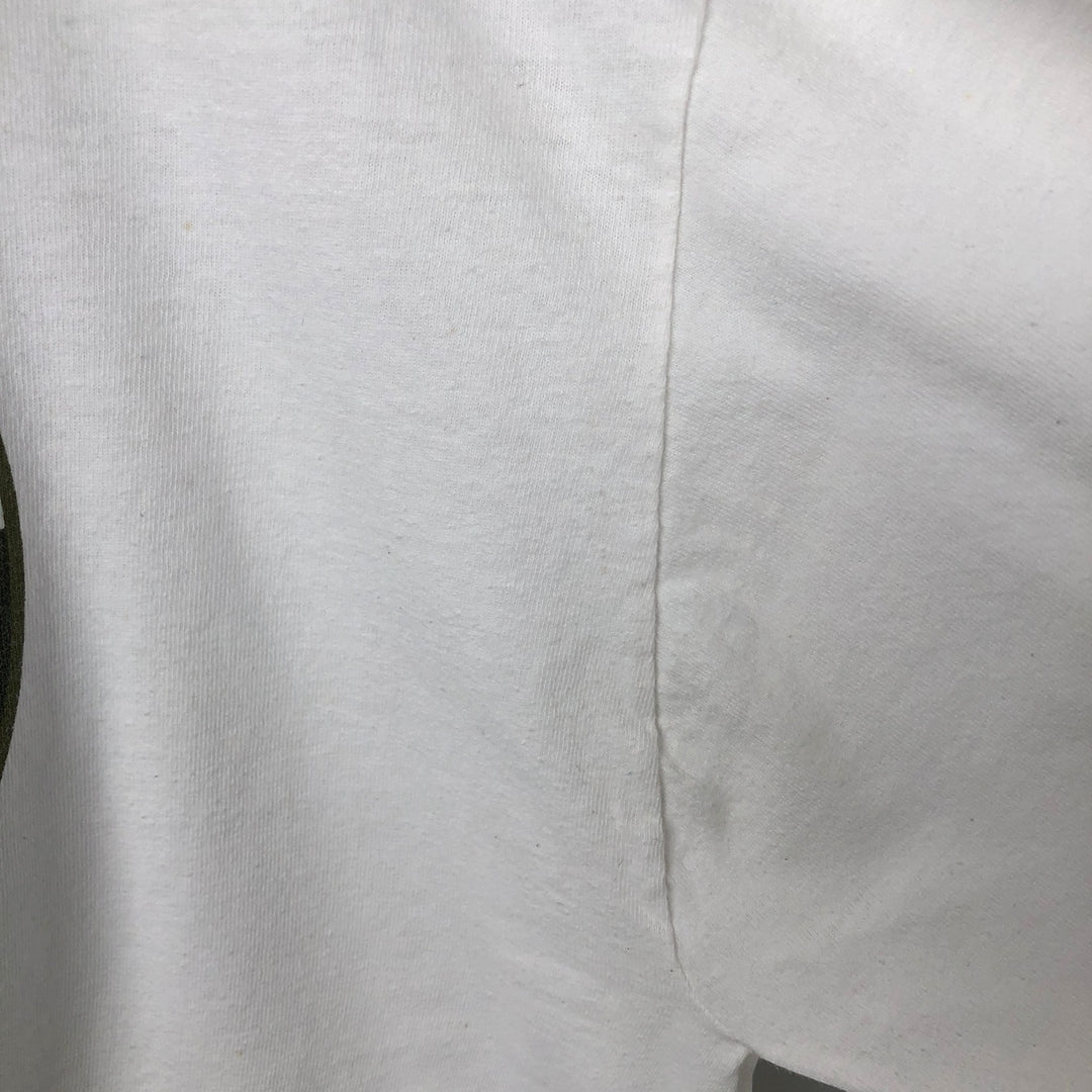 Timberland Back Logo Long-Sleeve T-Shirt, Made in USA, Men's Size L (approx.) cotton white type Vintage Second Hand