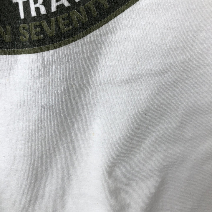 Timberland Back Logo Long-Sleeve T-Shirt, Made in USA, Men's Size L (approx.) cotton white type Vintage Second Hand