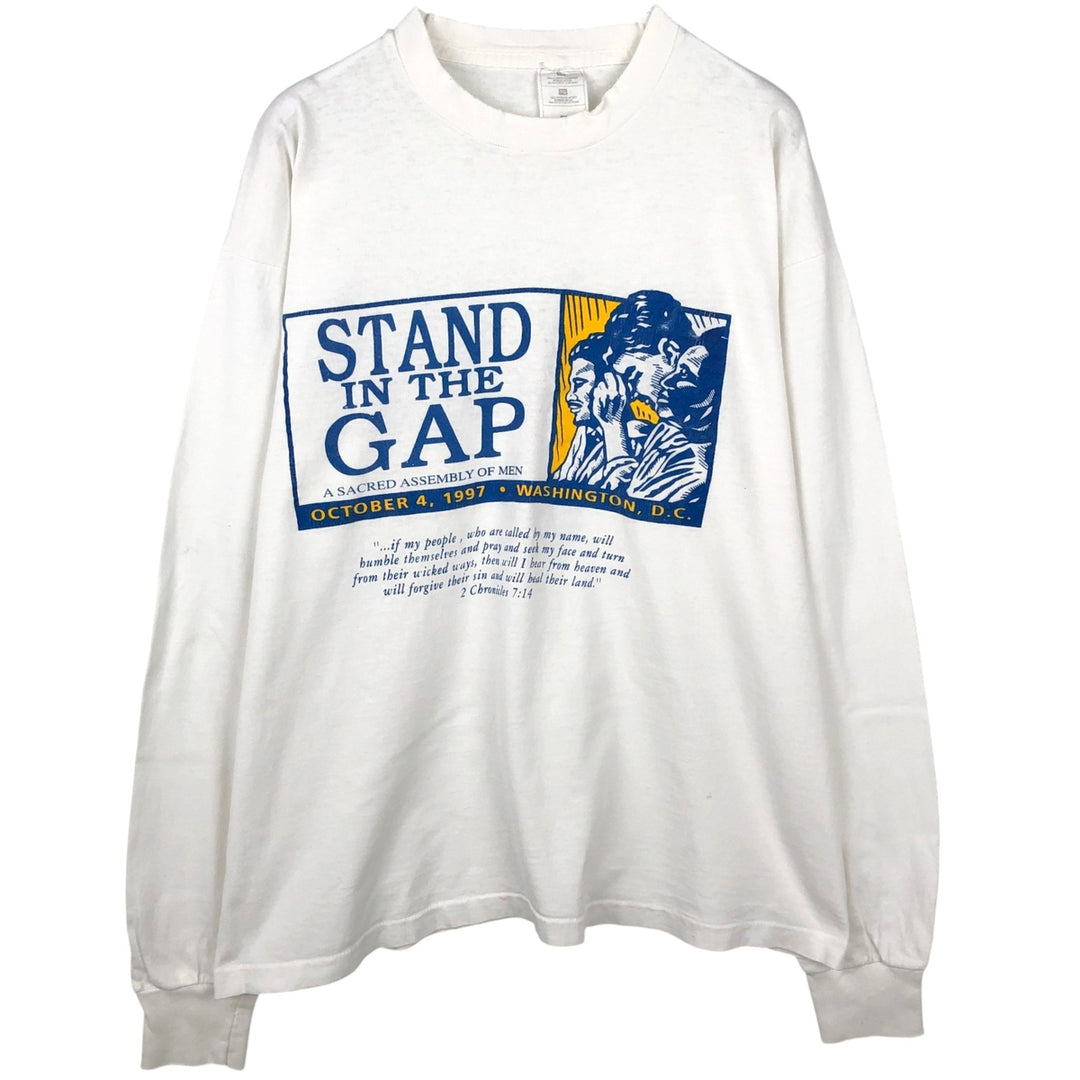 ~90'S Long-Sleeve T-Shirt, Made in USA, Men's XL Equivalent, Vintage cotton white type Vintage Second Hand