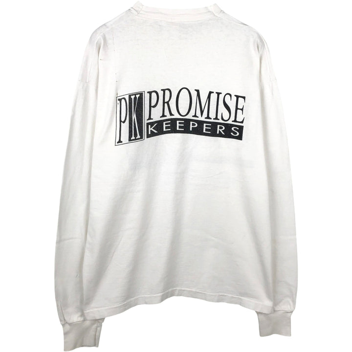 ~90'S Long-Sleeve T-Shirt, Made in USA, Men's XL Equivalent, Vintage cotton white type Vintage Second Hand
