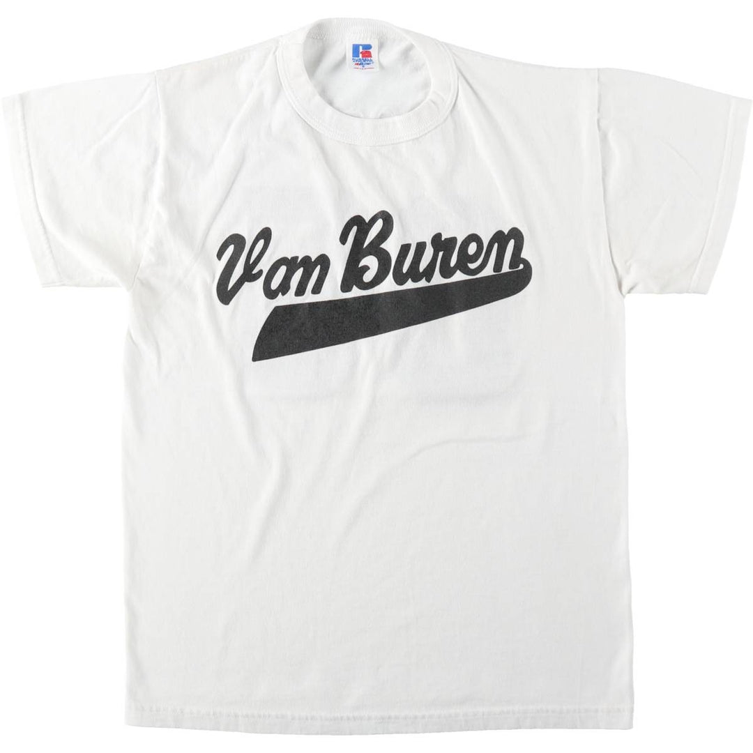 2000'S Russell Print T-Shirt, Men's Size S (approx.) cotton white type Vintage Second Hand