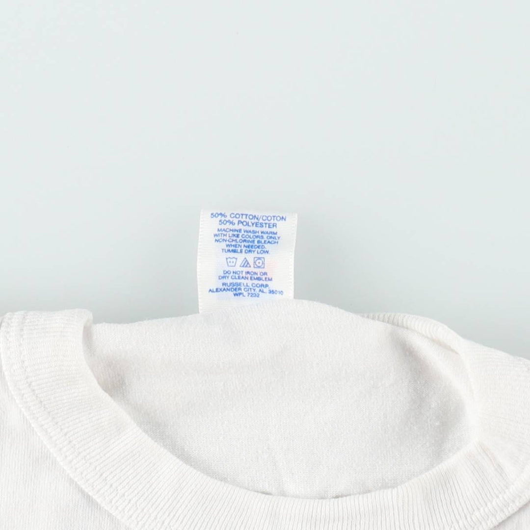 2000'S Russell Print T-Shirt, Men's Size S (approx.) cotton white type Vintage Second Hand