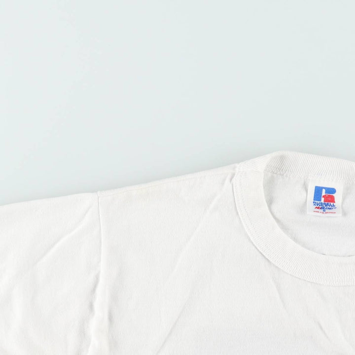 2000'S Russell Print T-Shirt, Men's Size S (approx.) cotton white type Vintage Second Hand