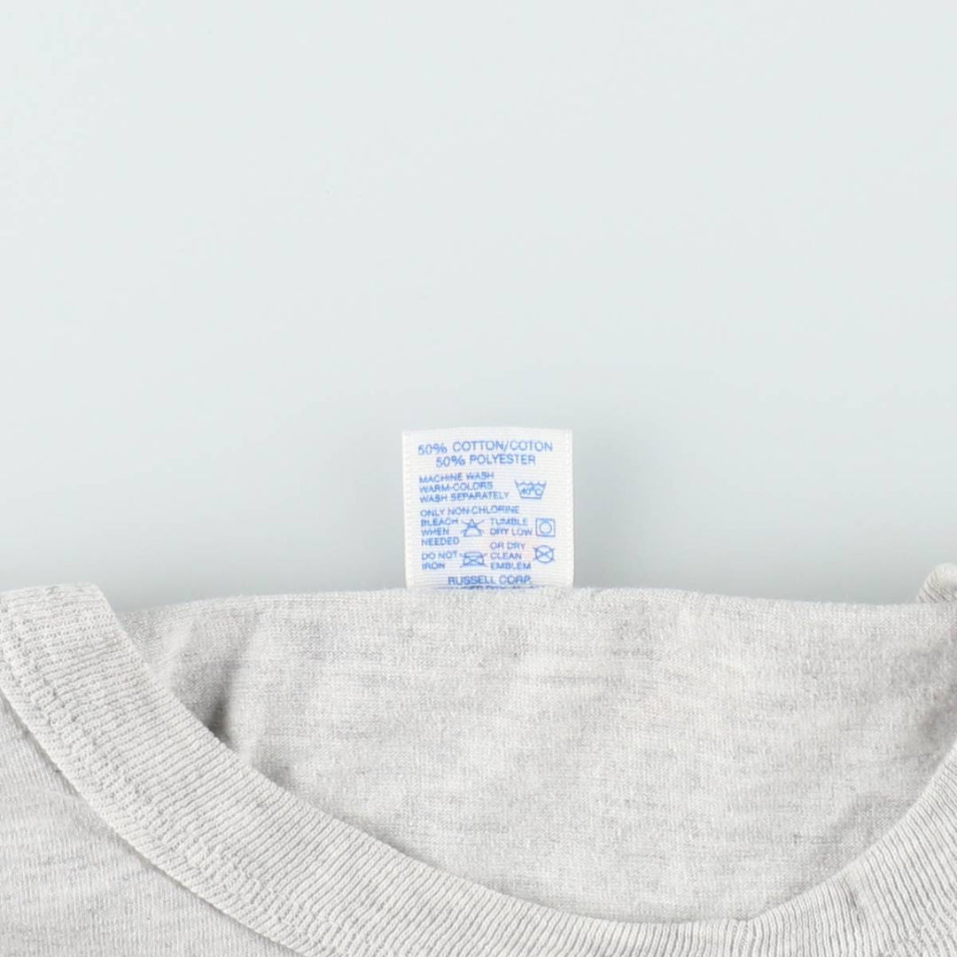90'S Russell College T-shirt, Made in USA, Men's L size, Vintage cotton white type Vintage Second Hand