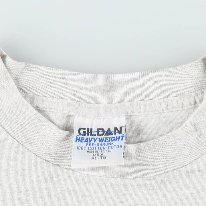 90'S Gildan Heavy Weight College T-Shirt, Made in USA, Men's XL equivalent, Vintage cotton white type Vintage Second Hand