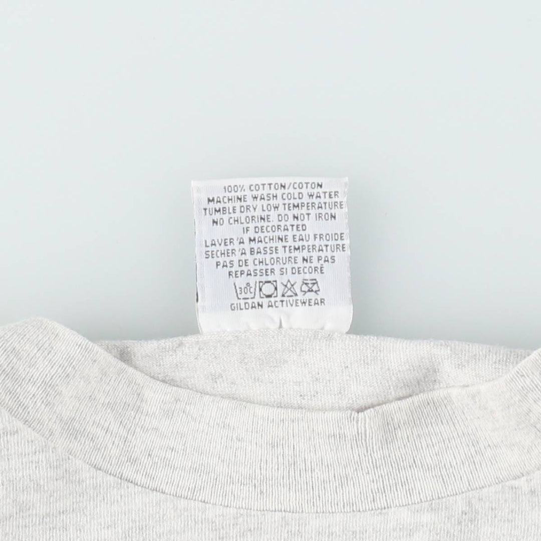 90'S Gildan Heavy Weight College T-Shirt, Made in USA, Men's XL equivalent, Vintage cotton white type Vintage Second Hand