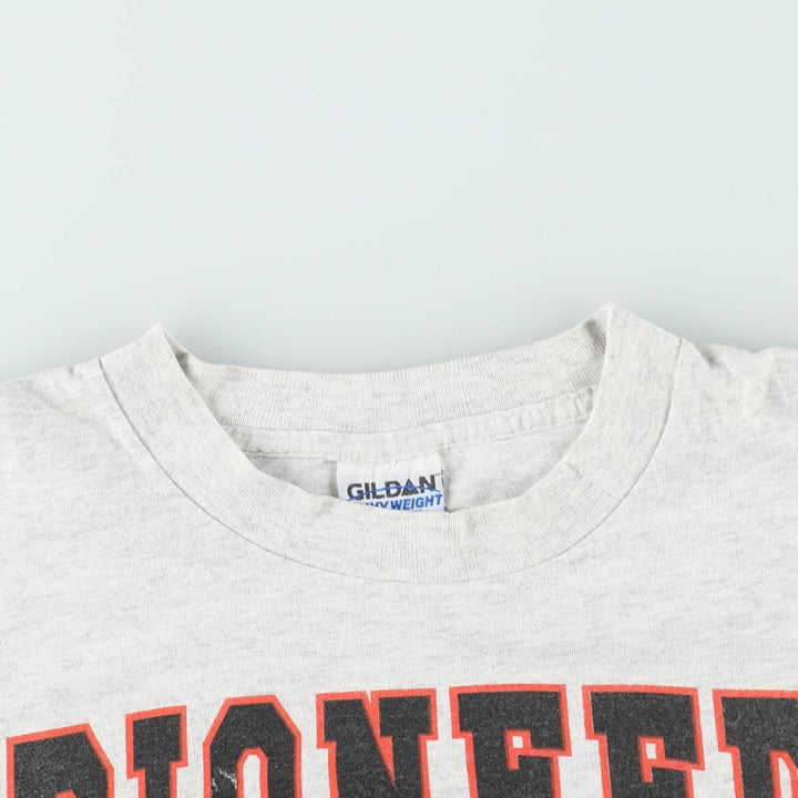 90'S Gildan Heavy Weight College T-Shirt, Made in USA, Men's XL equivalent, Vintage cotton white type Vintage Second Hand