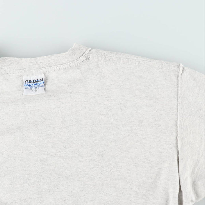 90'S Gildan Heavy Weight College T-Shirt, Made in USA, Men's XL equivalent, Vintage cotton white type Vintage Second Hand