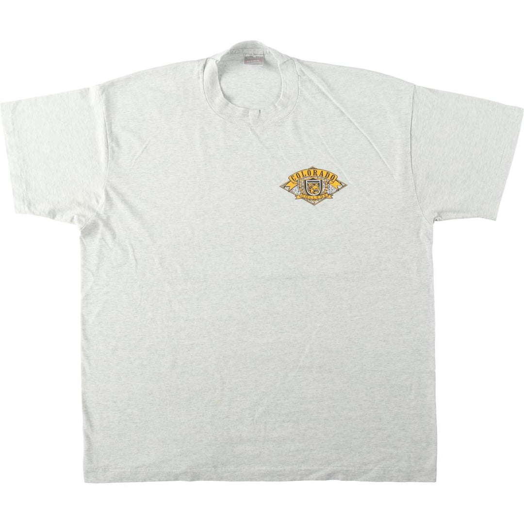 90'S Fruit of the Loom Best College T-Shirt, Made in USA, Men's XL equivalent, Vintage cotton gray type Vintage Second Hand