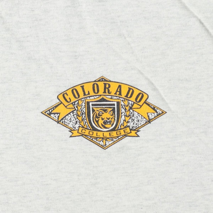90'S Fruit of the Loom Best College T-Shirt, Made in USA, Men's XL equivalent, Vintage cotton gray type Vintage Second Hand