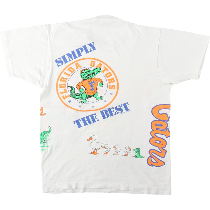 90'S Fruit of the Loom College T-shirt, Made in USA, Men's L size, Vintage cotton white type Vintage Second Hand