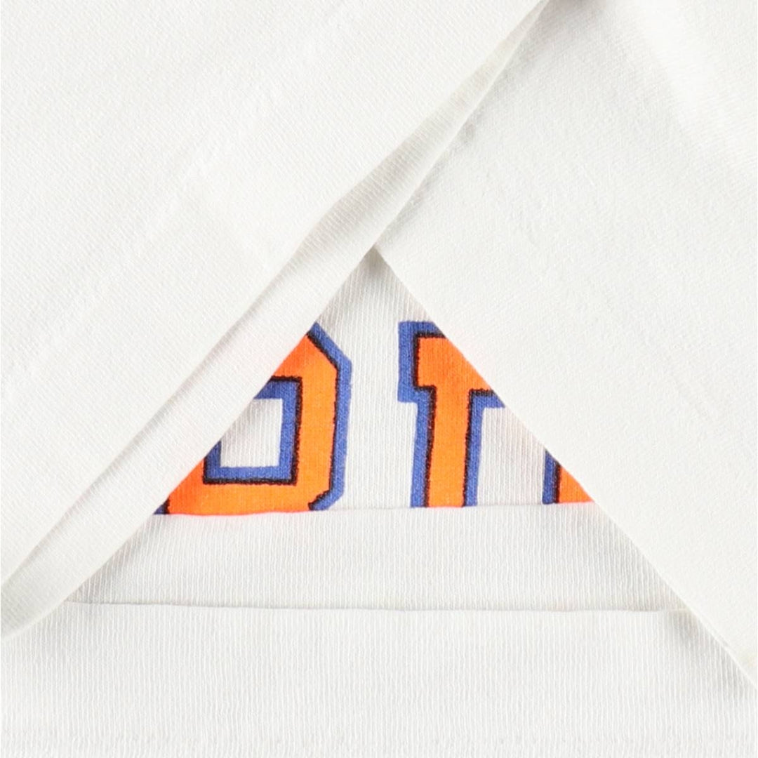 90'S Fruit of the Loom College T-shirt, Made in USA, Men's L size, Vintage cotton white type Vintage Second Hand