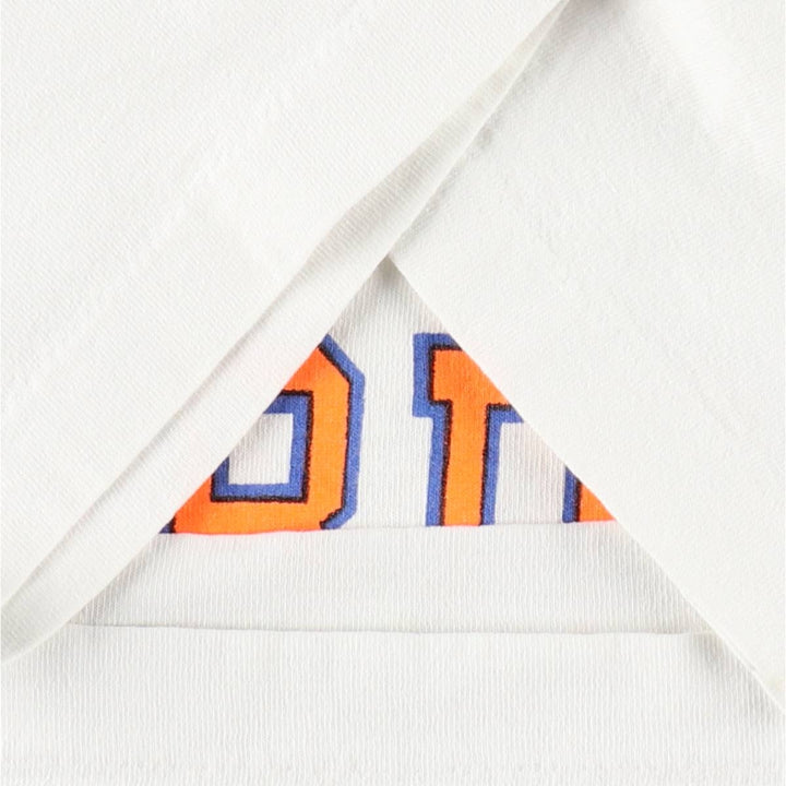 90'S Fruit of the Loom College T-shirt, Made in USA, Men's L size, Vintage cotton white type Vintage Second Hand