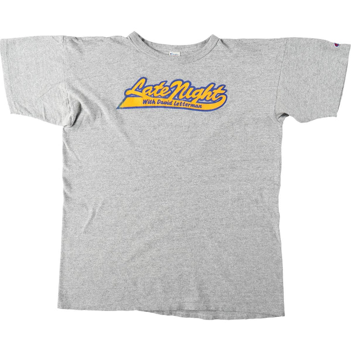 80'S Champion Tricot Tag Sports T-Shirt, Made in USA, X-LARGE (Equivalent to Men's XL), Vintage cotton gray type Vintage Second Hand