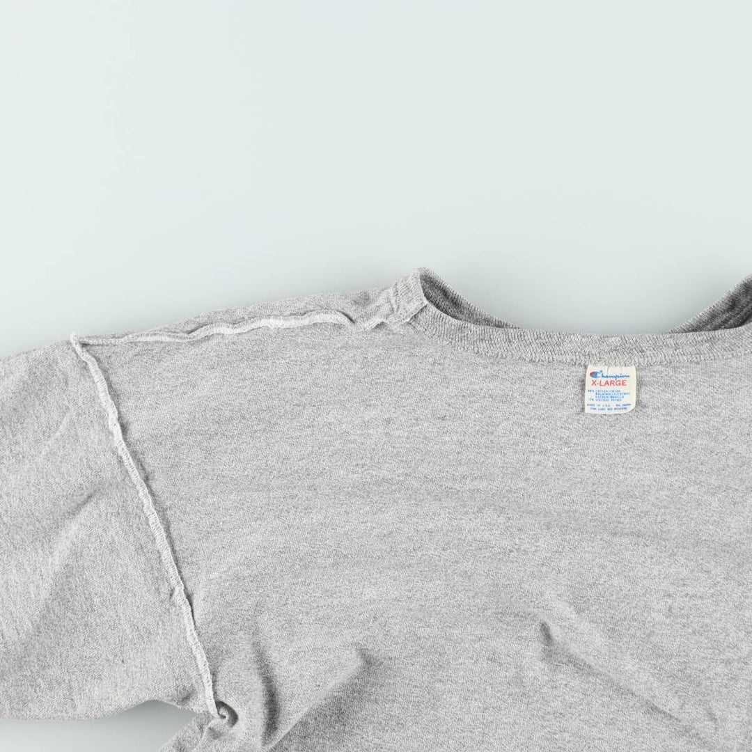 80'S Champion Tricot Tag Sports T-Shirt, Made in USA, X-LARGE (Equivalent to Men's XL), Vintage cotton gray type Vintage Second Hand