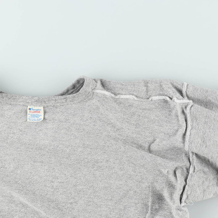 80'S Champion Tricot Tag Sports T-Shirt, Made in USA, X-LARGE (Equivalent to Men's XL), Vintage cotton gray type Vintage Second Hand
