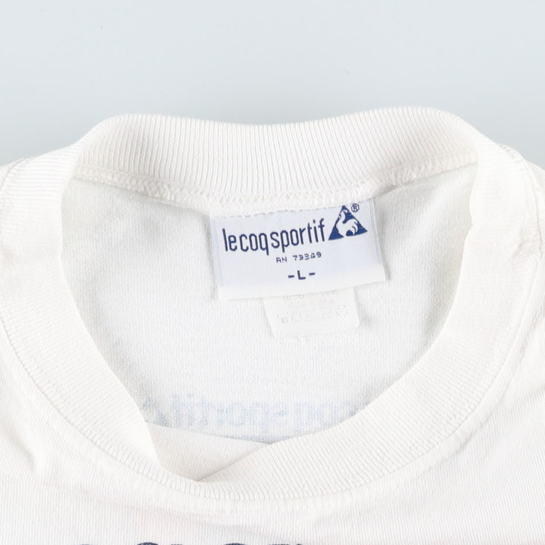 90'S Le Coq Sportif sports print T-shirt, men's size L equivalent, vintage. cotton white type Vintage Second Hand