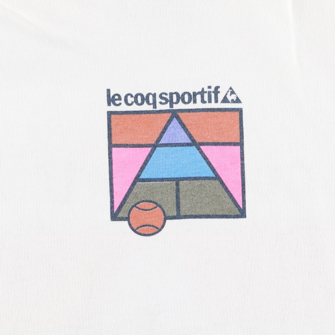 90'S Le Coq Sportif sports print T-shirt, men's size L equivalent, vintage. cotton white type Vintage Second Hand