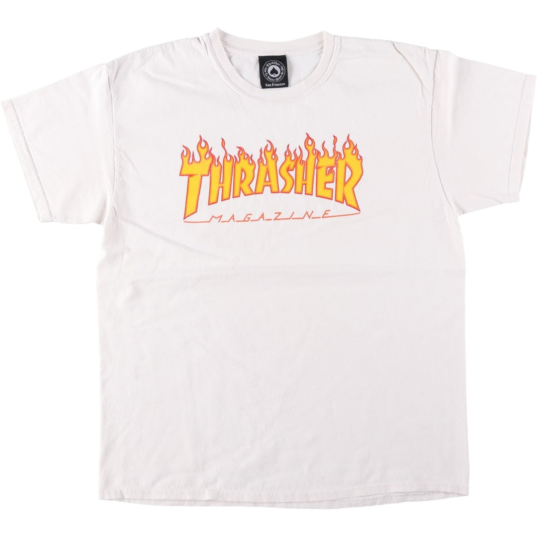 Thrasher Fire Pattern Surf Skate T-Shirt, Men's M unclear white type Vintage Second Hand