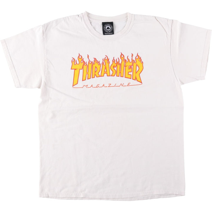 Thrasher Fire Pattern Surf Skate T-Shirt, Men's M unclear white type Vintage Second Hand
