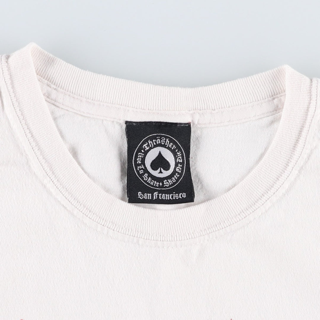 Thrasher Fire Pattern Surf Skate T-Shirt, Men's M unclear white type Vintage Second Hand