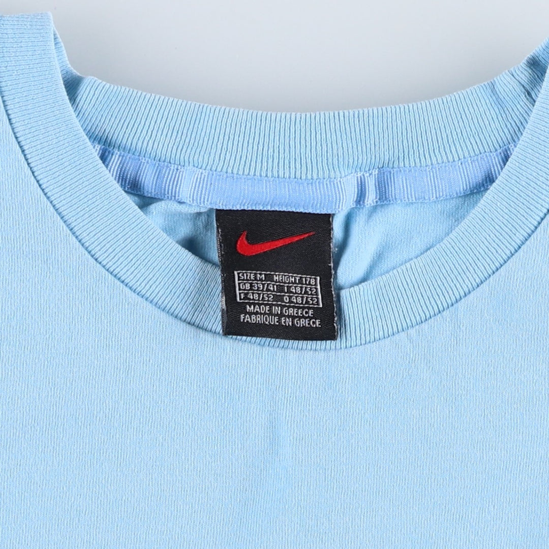 90'S Nike One Point Logo T-shirt, Men's M size, Vintage cotton Blue type light blue Vintage Second Hand