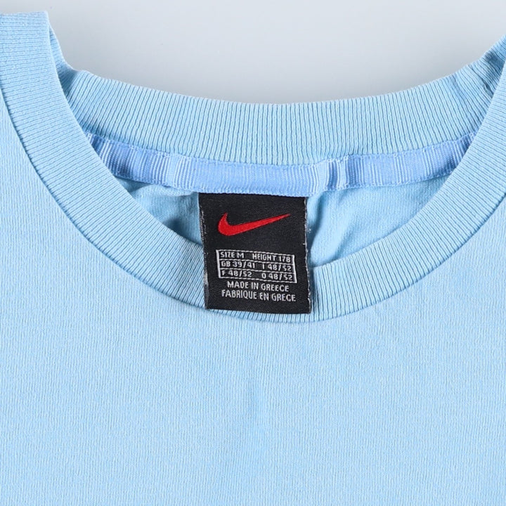 90'S Nike One Point Logo T-shirt, Men's M size, Vintage cotton Blue type light blue Vintage Second Hand