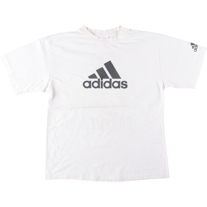 90'S Adidas logo print t-shirt, men's size M equivalent, vintage. cotton white type Vintage Second Hand