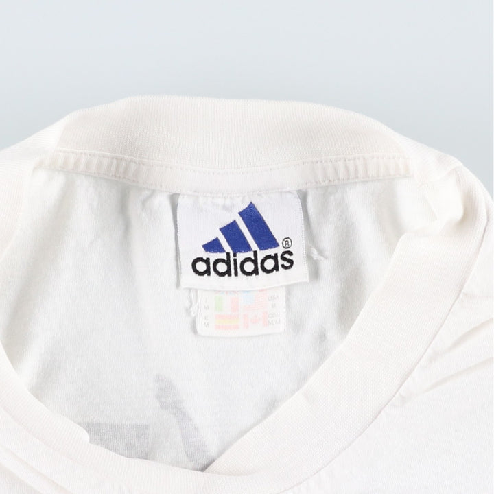 90'S Adidas logo print t-shirt, men's size M equivalent, vintage. cotton white type Vintage Second Hand