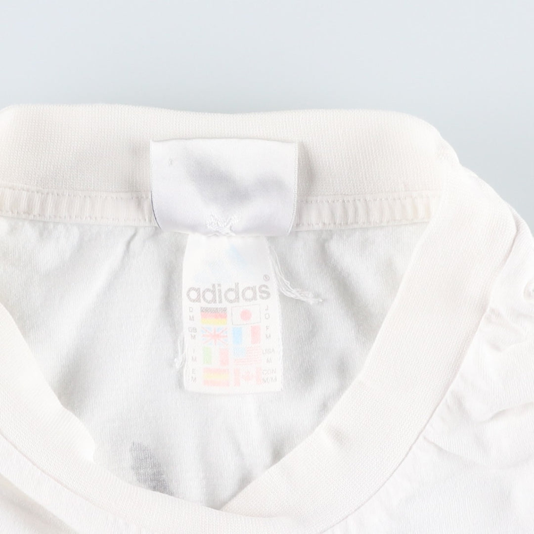 90'S Adidas logo print t-shirt, men's size M equivalent, vintage. cotton white type Vintage Second Hand