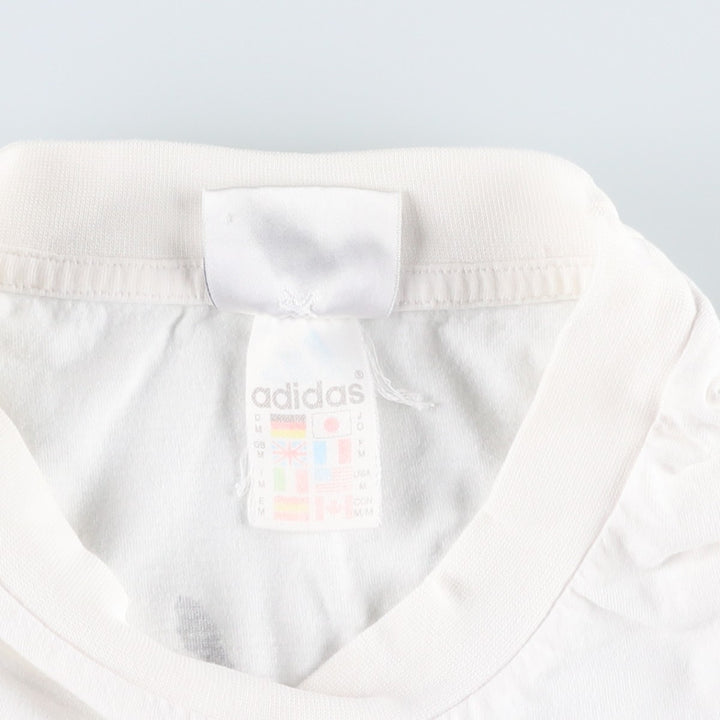 90'S Adidas logo print t-shirt, men's size M equivalent, vintage. cotton white type Vintage Second Hand