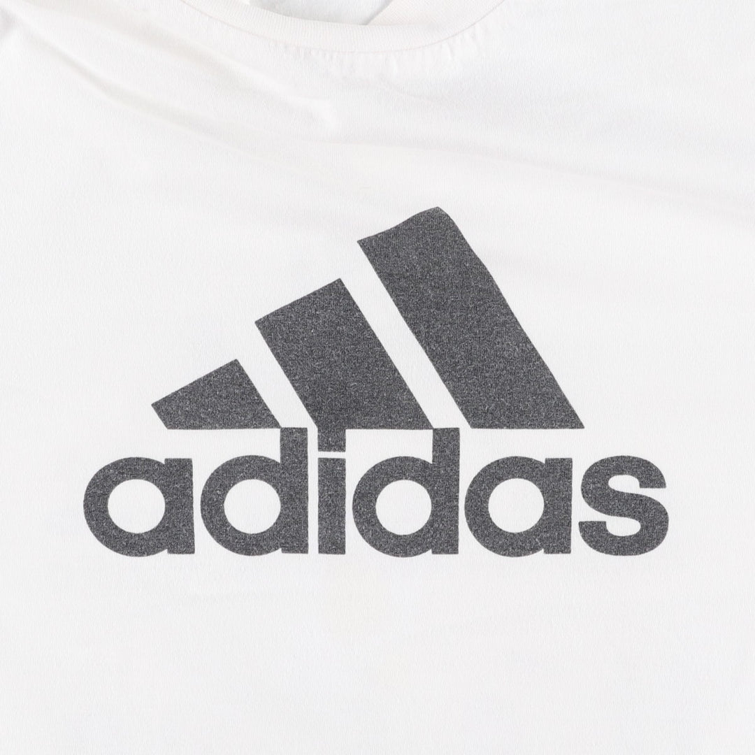 90'S Adidas logo print t-shirt, men's size M equivalent, vintage. cotton white type Vintage Second Hand