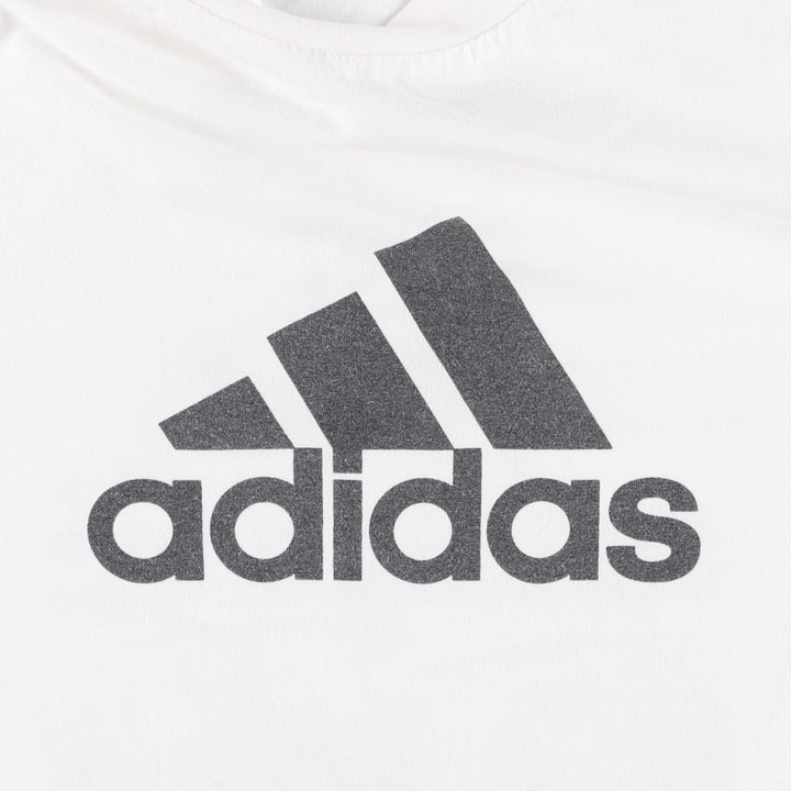 90'S Adidas logo print t-shirt, men's size M equivalent, vintage. cotton white type Vintage Second Hand