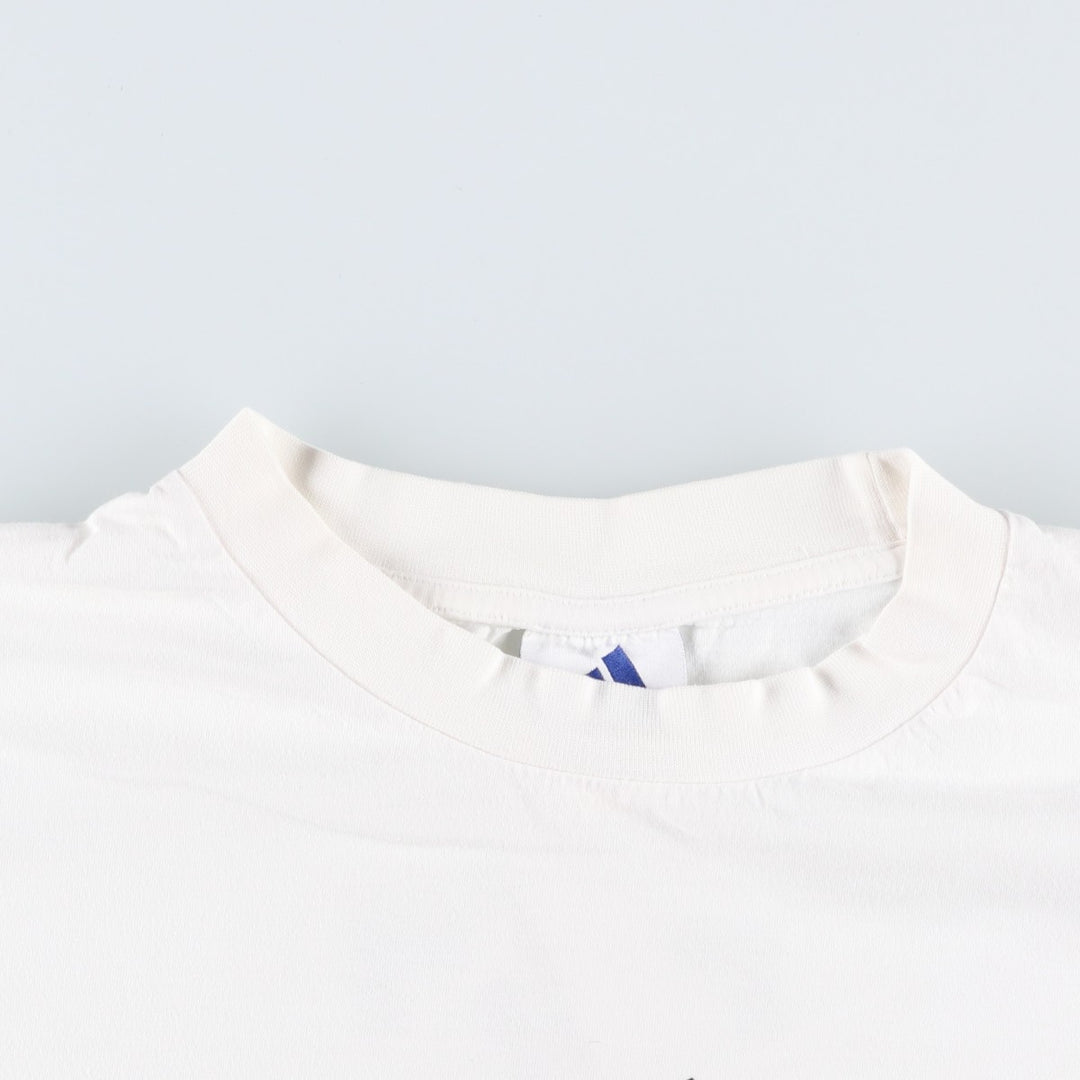 90'S Adidas logo print t-shirt, men's size M equivalent, vintage. cotton white type Vintage Second Hand