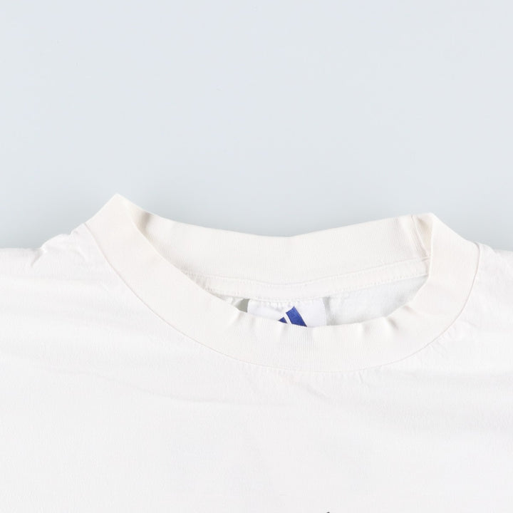90'S Adidas logo print t-shirt, men's size M equivalent, vintage. cotton white type Vintage Second Hand