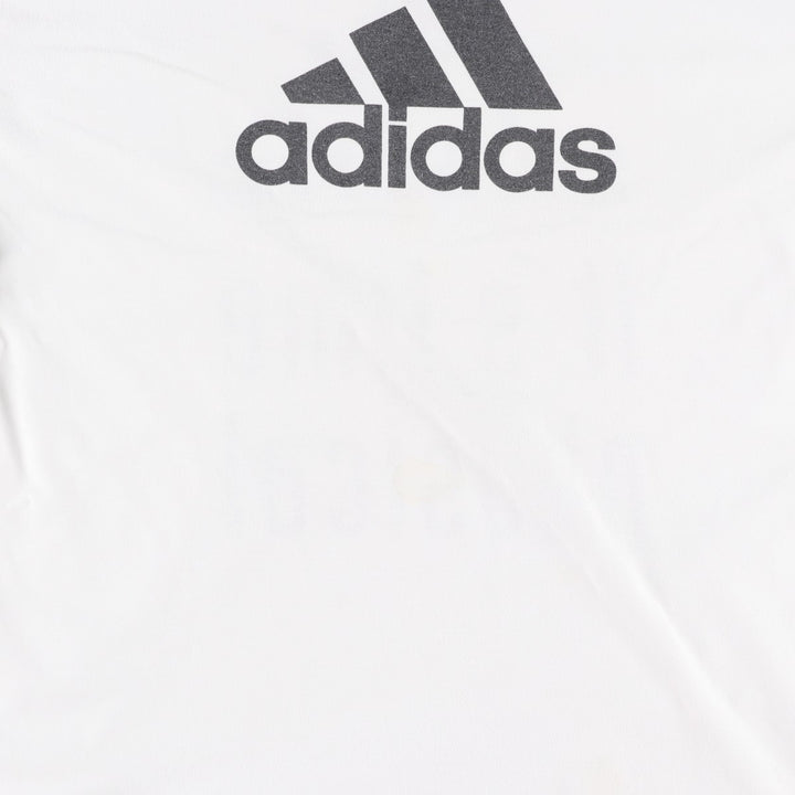 90'S Adidas logo print t-shirt, men's size M equivalent, vintage. cotton white type Vintage Second Hand