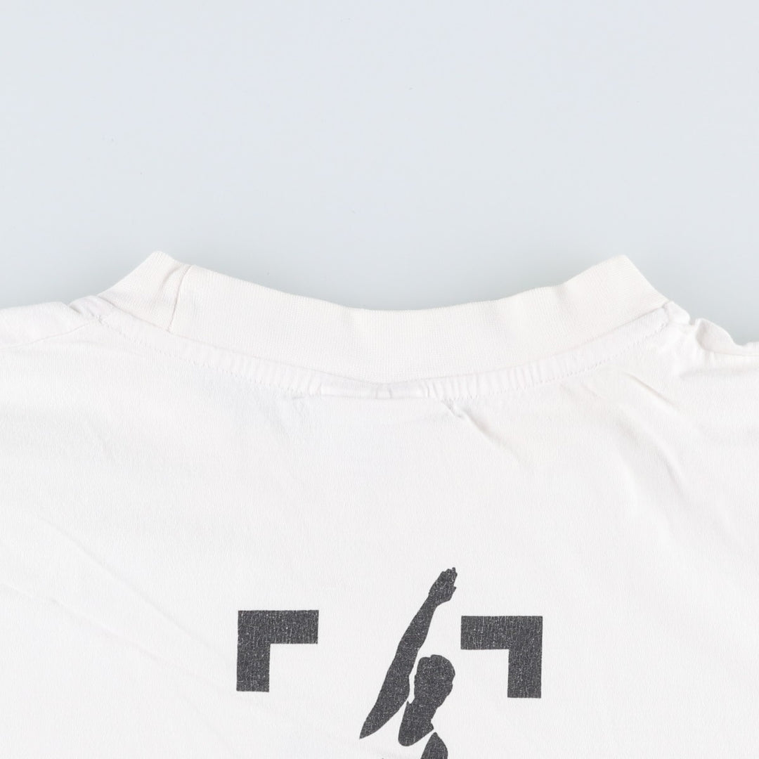90'S Adidas logo print t-shirt, men's size M equivalent, vintage. cotton white type Vintage Second Hand