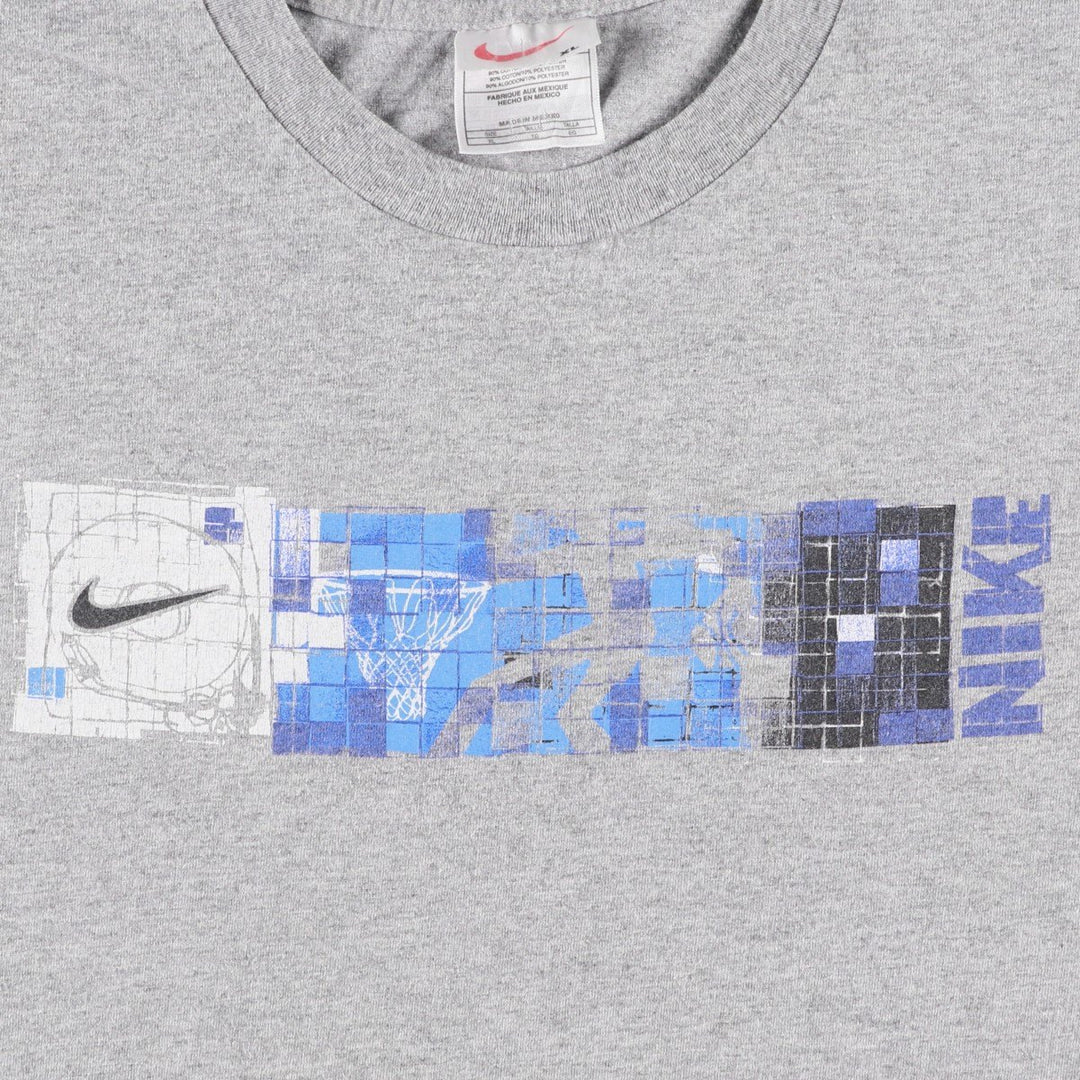 90'S Nike Logo Print T-Shirt, Men's Size XL (Equivalent), Vintage cotton gray type Vintage Second Hand