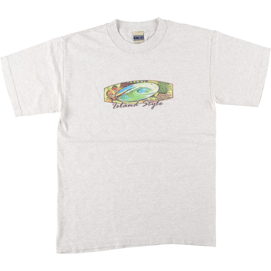 2000'S Ocean Pacific surf/skate t-shirt, made in USA, men's size L equivalent. cotton gray type Vintage Second Hand