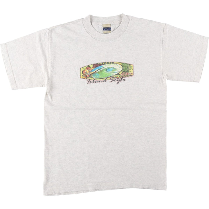 2000'S Ocean Pacific surf/skate t-shirt, made in USA, men's size L equivalent. cotton gray type Vintage Second Hand