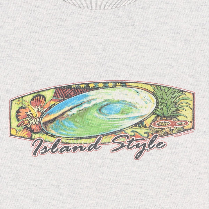 2000'S Ocean Pacific surf/skate t-shirt, made in USA, men's size L equivalent. cotton gray type Vintage Second Hand
