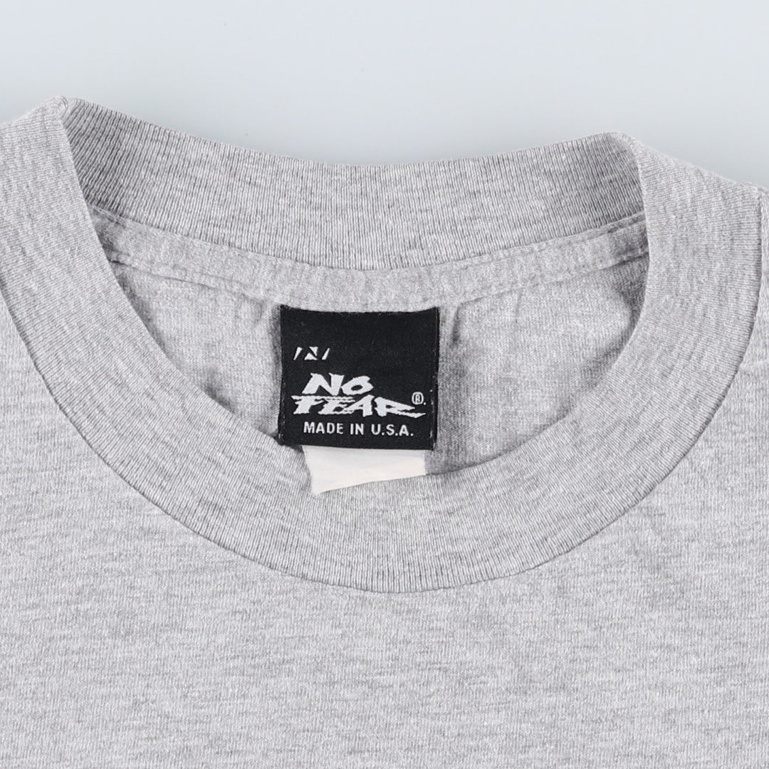 90'S NO FEAR Surf Skate T-Shirt, Made in USA, Men's Size M (approx.), Vintage unclear gray type Vintage Second Hand
