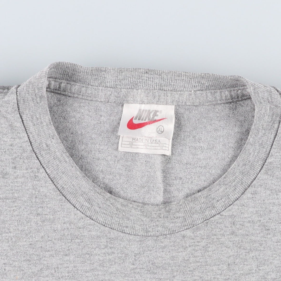 90'S Vintage Nike Logo T-Shirt, Made in USA, Men's XL cotton gray type Vintage Second Hand
