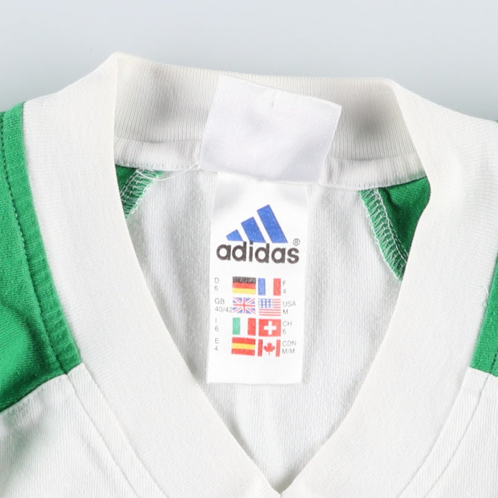 90s-00'S Adidas V-neck T-shirt, men's size M equivalent, vintage. cotton white type Vintage Second Hand