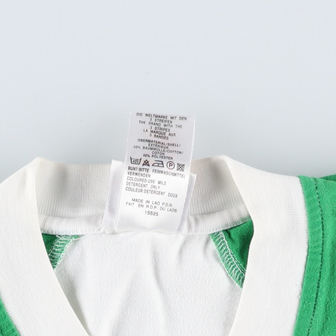 90s-00'S Adidas V-neck T-shirt, men's size M equivalent, vintage. cotton white type Vintage Second Hand