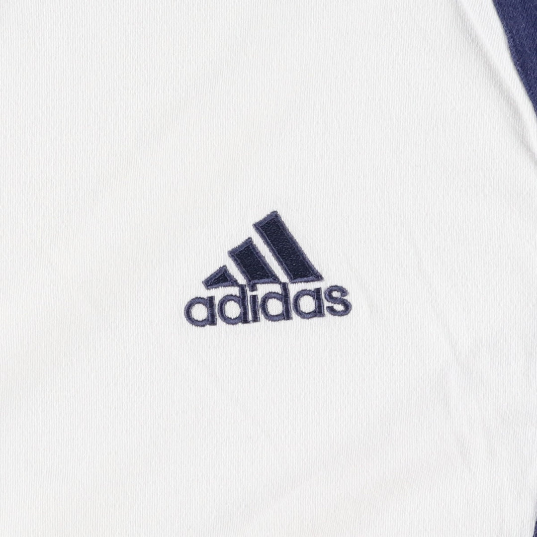 90s-00'S Adidas V-neck T-shirt, men's size M equivalent, vintage. cotton white type Vintage Second Hand